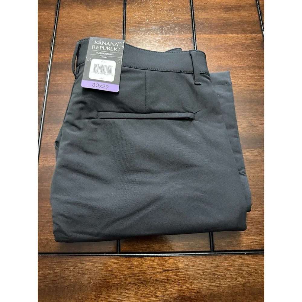 🔥 NEW Banana Republic Dress Suit Chino Pants Caviar Black NWT Mens 30x29
